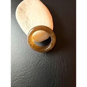 Icy brown jade Jade band Ring, Unique Pattern Band, Size 7 Natural Jade jewelry